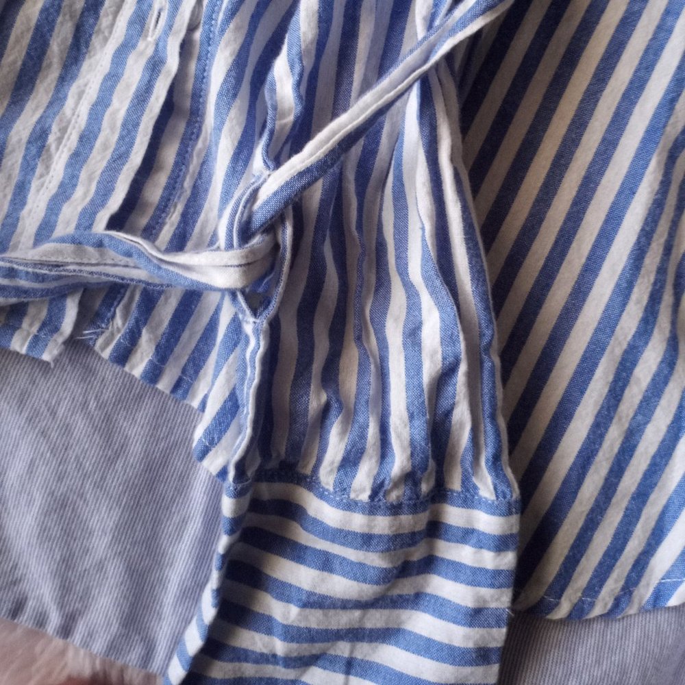 Walter Baker Blue Pinstriped Pattern Top - Picture 8 of 10
